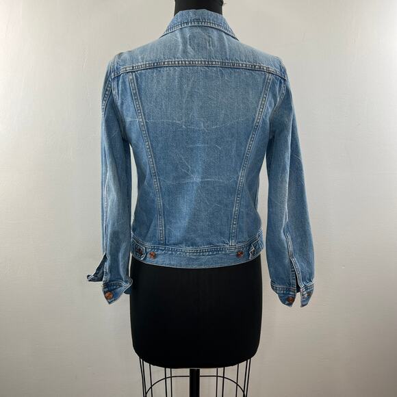 J. CREW Light Patriot Wash Blue Cotton Button Up Classic Denim Jean Jacket Sz S - Picture 7 of 11